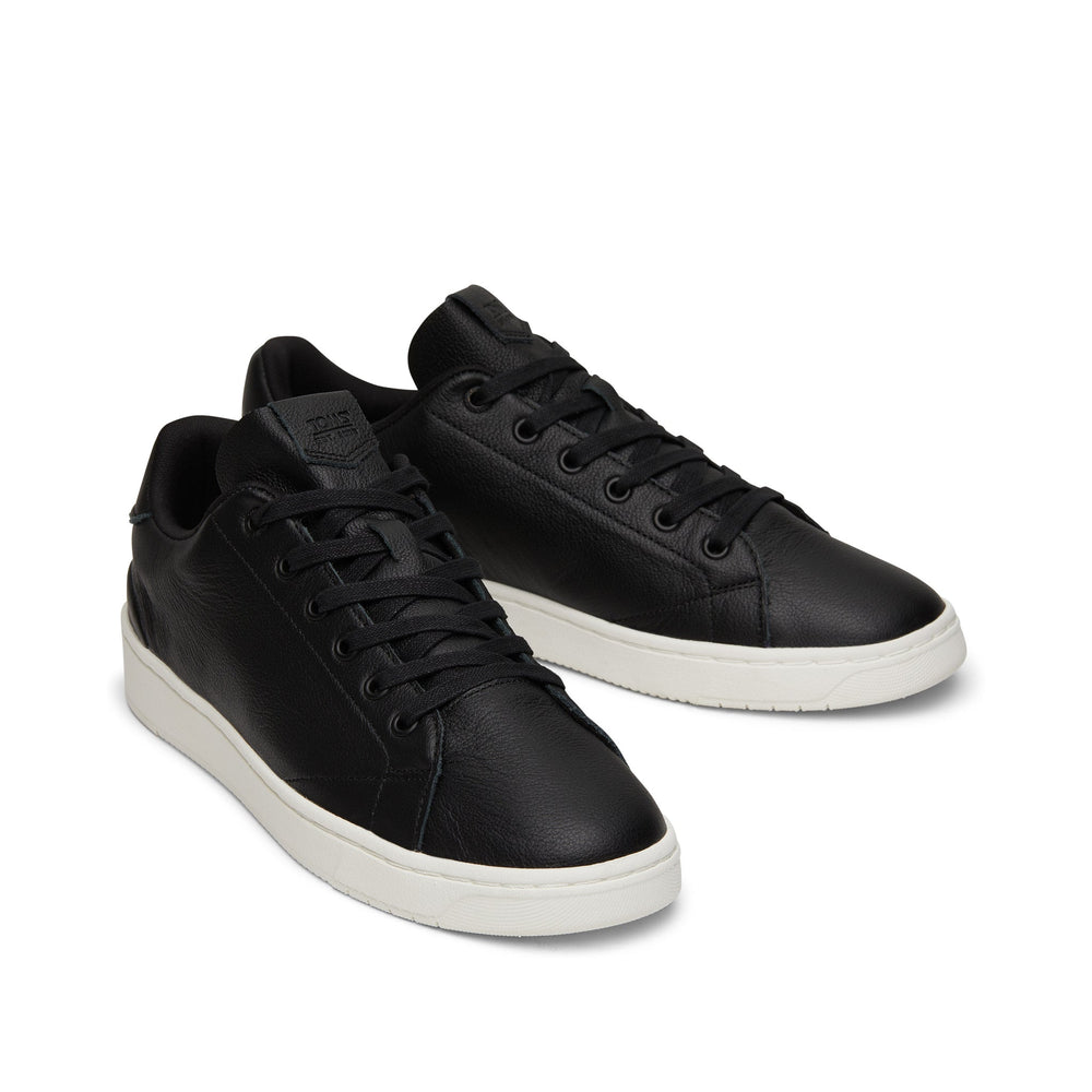 TRVL LITE Black Leather Lace-Up Sneaker