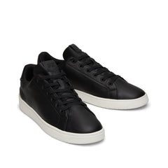 TRVL LITE Black Leather Lace-Up Sneaker