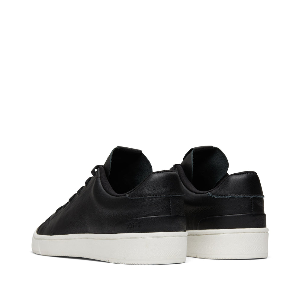 TRVL LITE Black Leather Lace-Up Sneaker