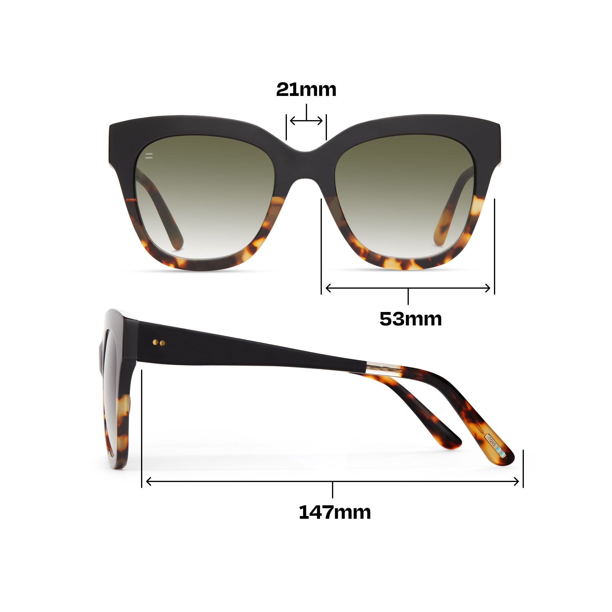 Sloane Black Tortoise Fade Handcrafted Sunglasses