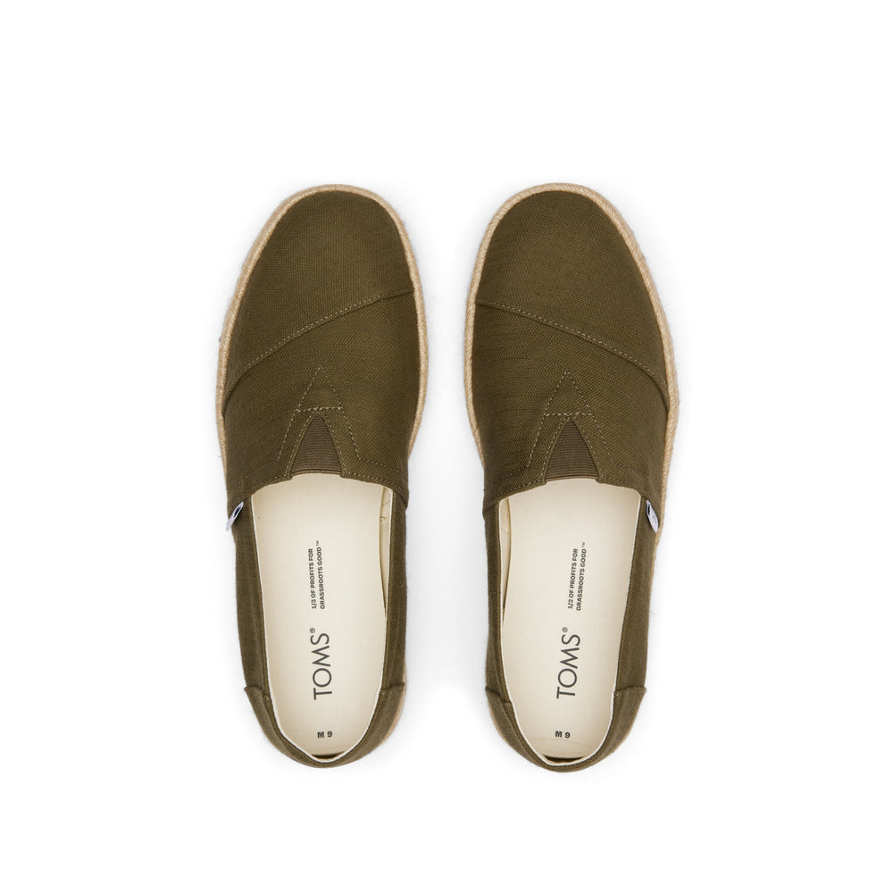 Alpargata Rope 2.0 Espadrille Olive Recycled Cotton Slubby Woven