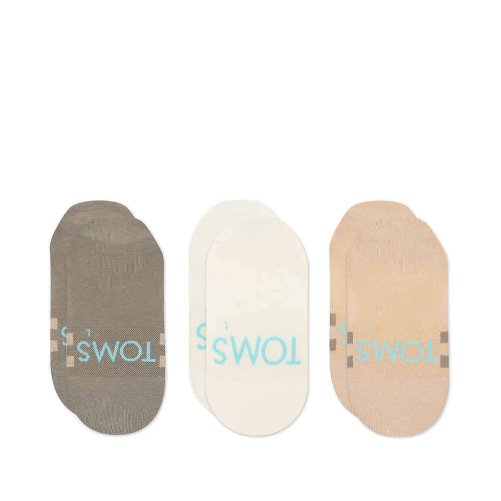 Classic No Show Socks Mixed Neutral 3 Pack