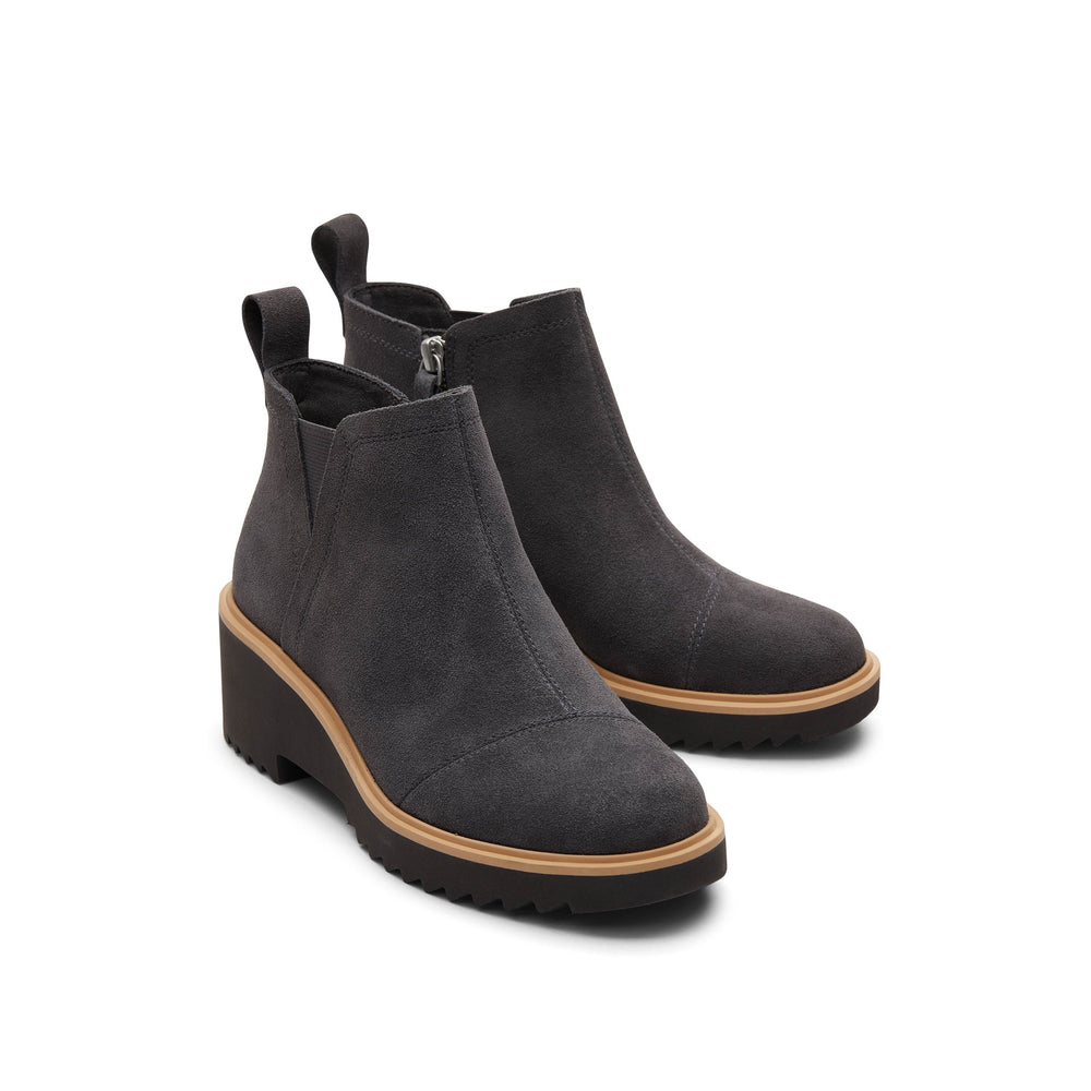 Maude Forged Iron Suede Wedge Boot