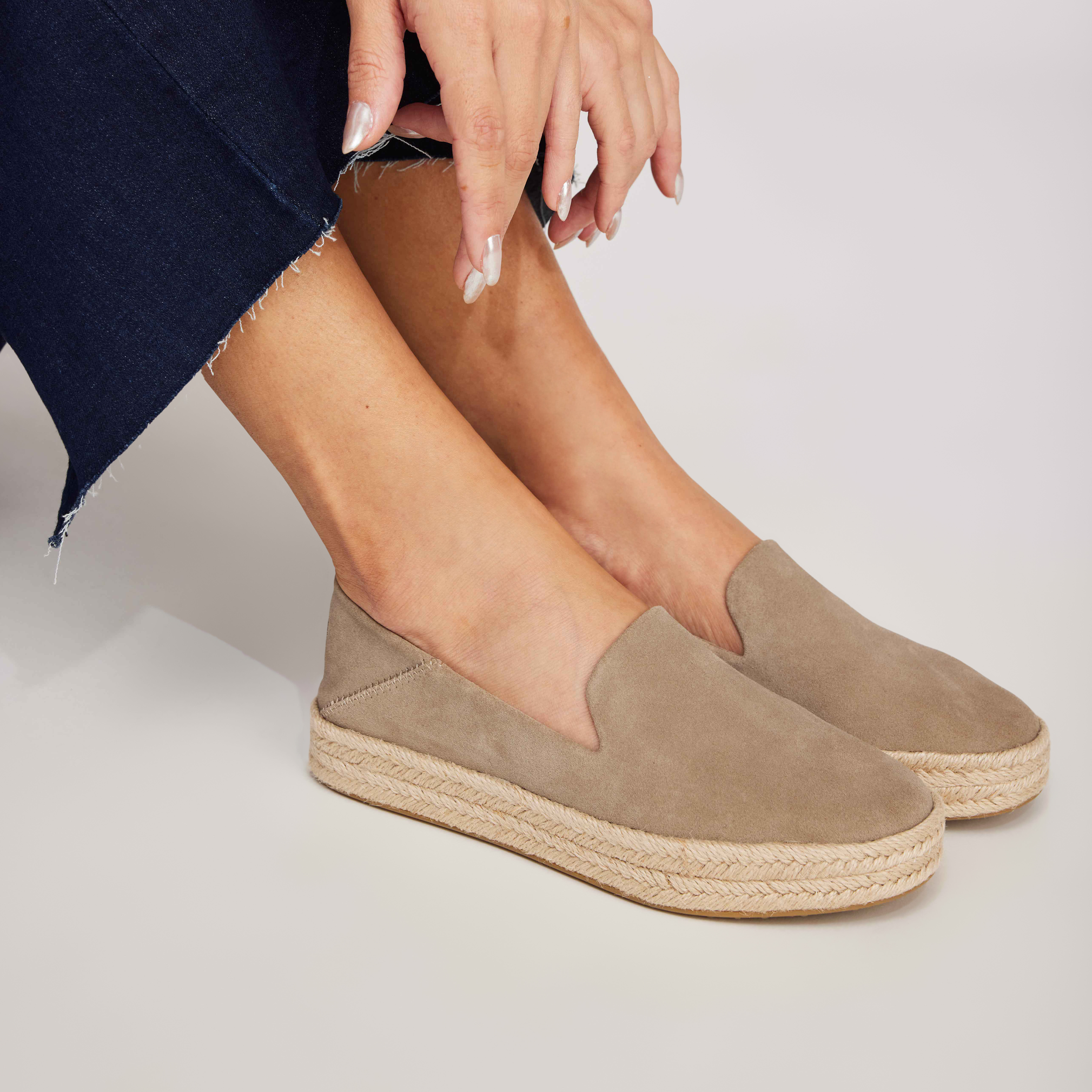 Carolina Taupe Suede Espadrille