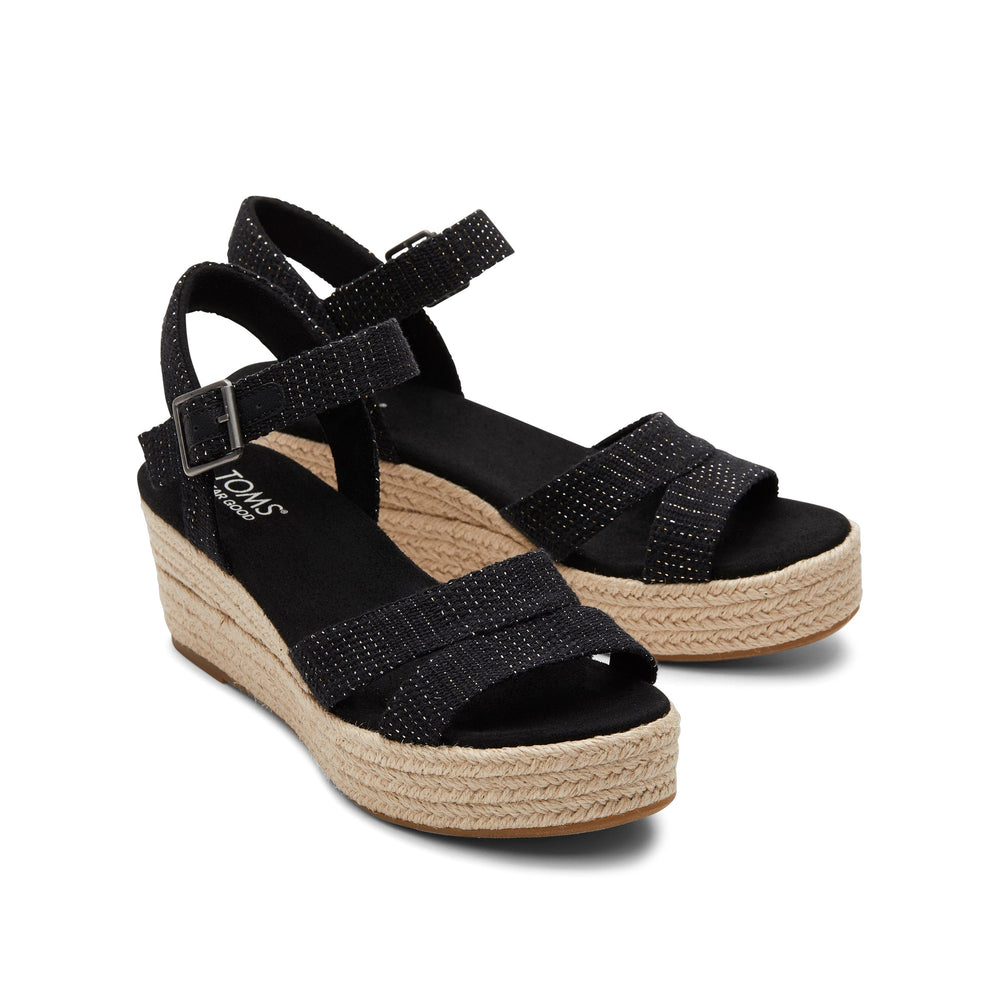 Audrey Black Metallic Wedge Sandal