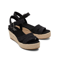 Audrey Black Metallic Wedge Sandal