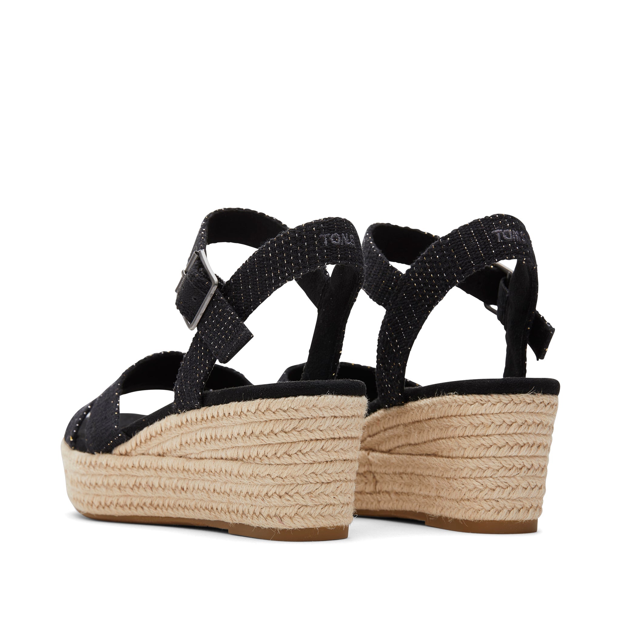 Audrey Black Metallic Wedge Sandal
