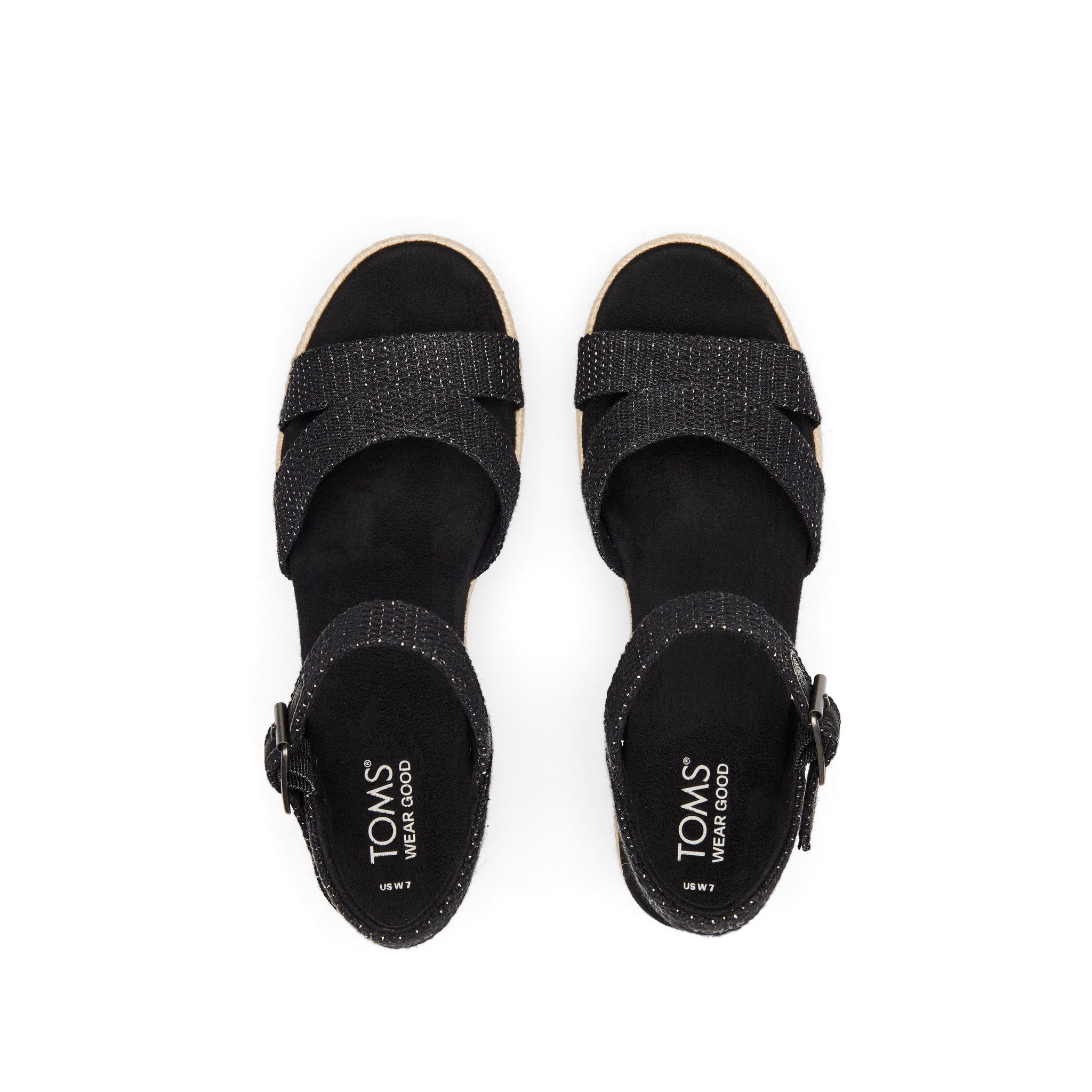 Audrey Black Metallic Wedge Sandal