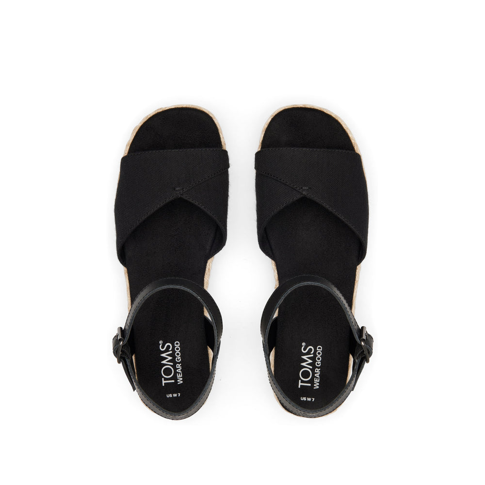 Abby Black Flatform Espadrille Sandal