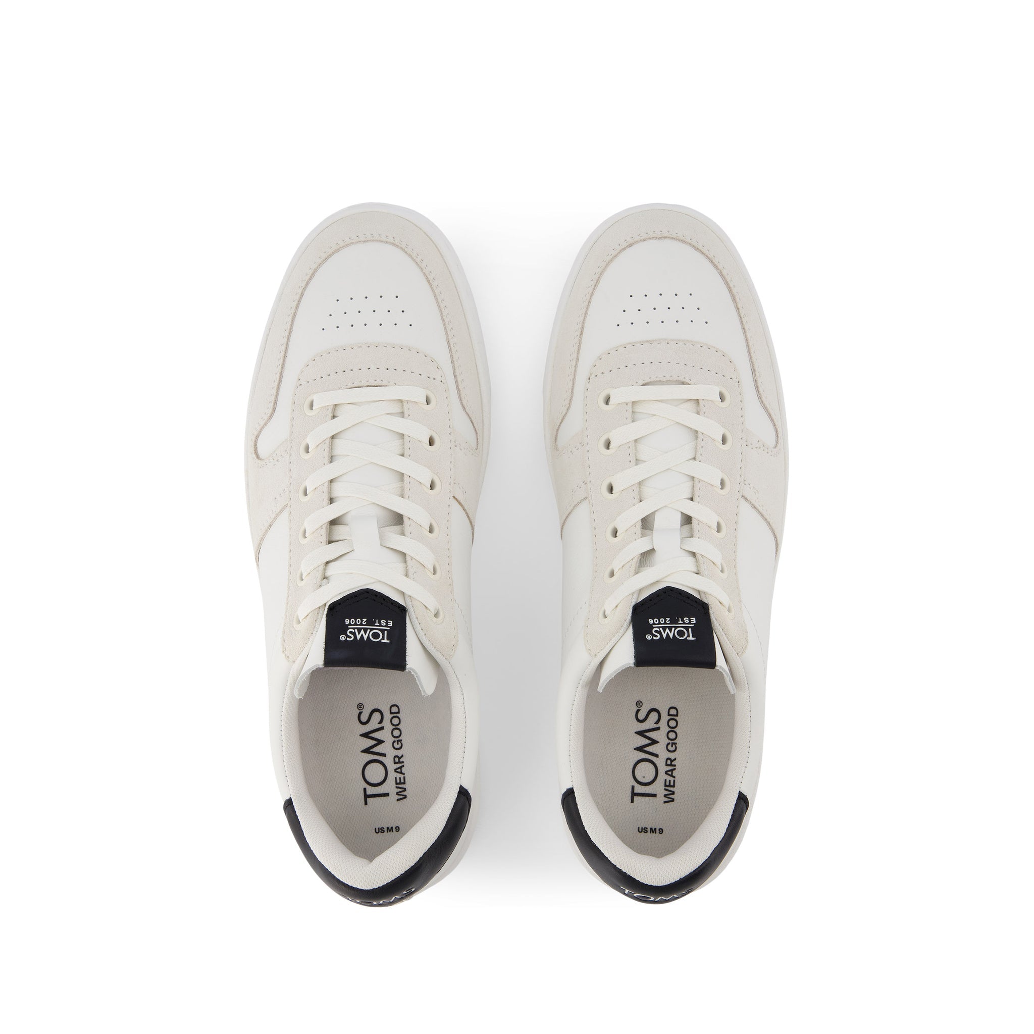 TRVL LITE Court White and Black Leather Sneaker