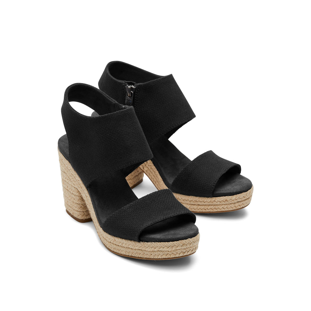 Majorca Rope Black Platform Sandal
