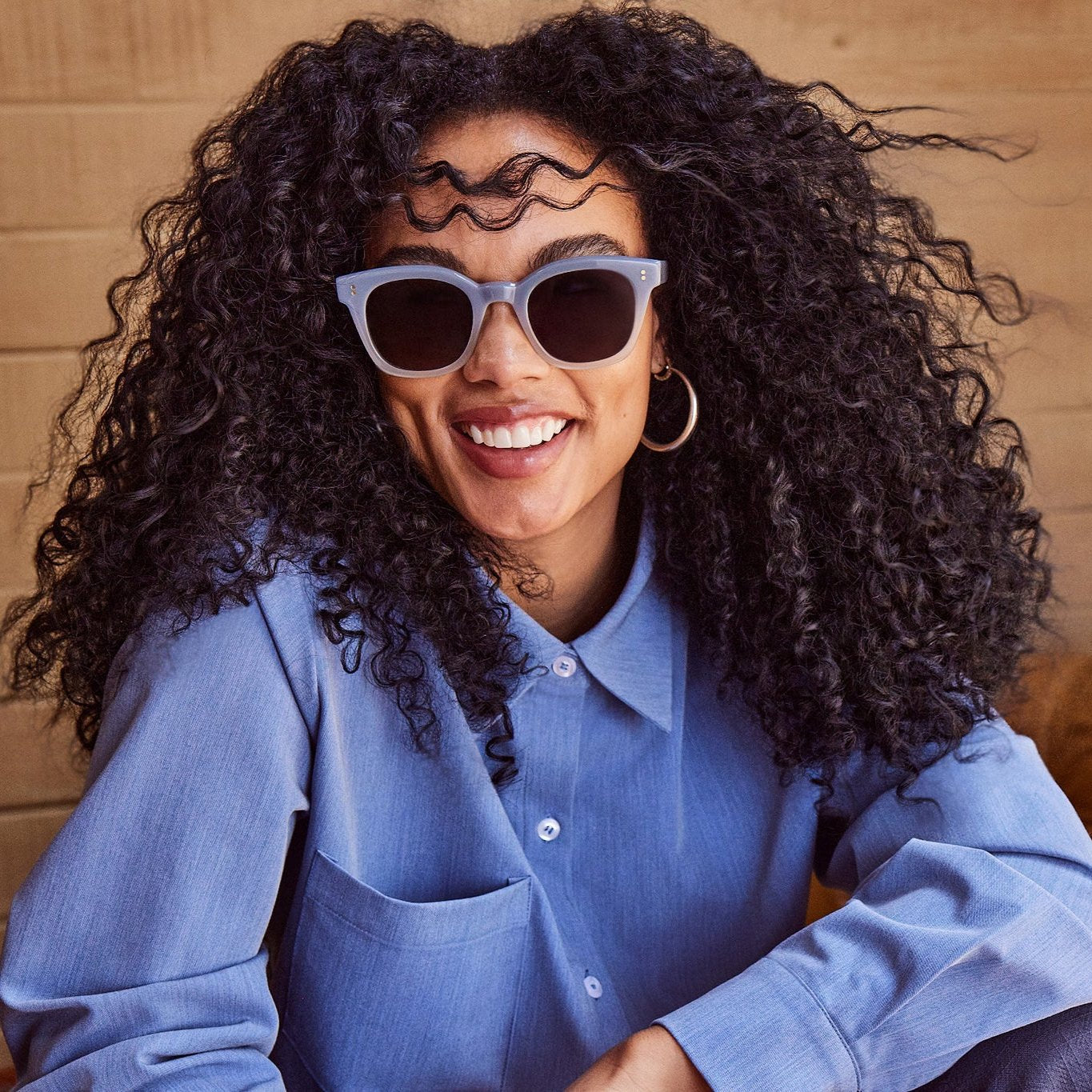 Rome Chalky Blue Fade Handcrafted Sunglasses