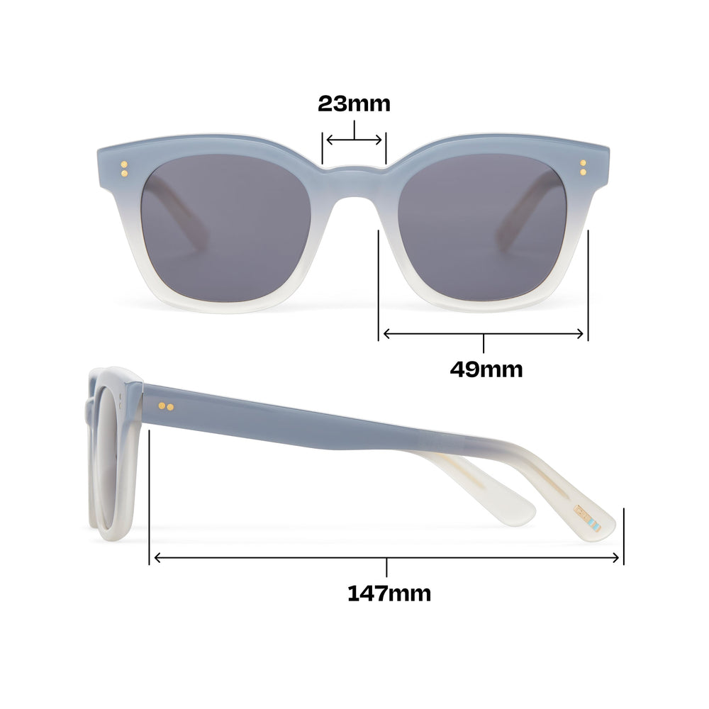 Rome Chalky Blue Fade Handcrafted Sunglasses