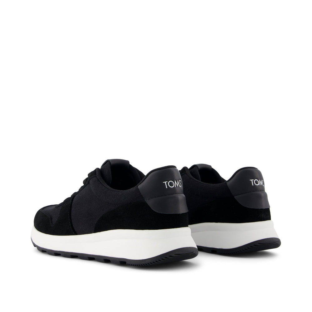 TRVL Lite Retro Runner Black Suede Water Repellent Sneaker