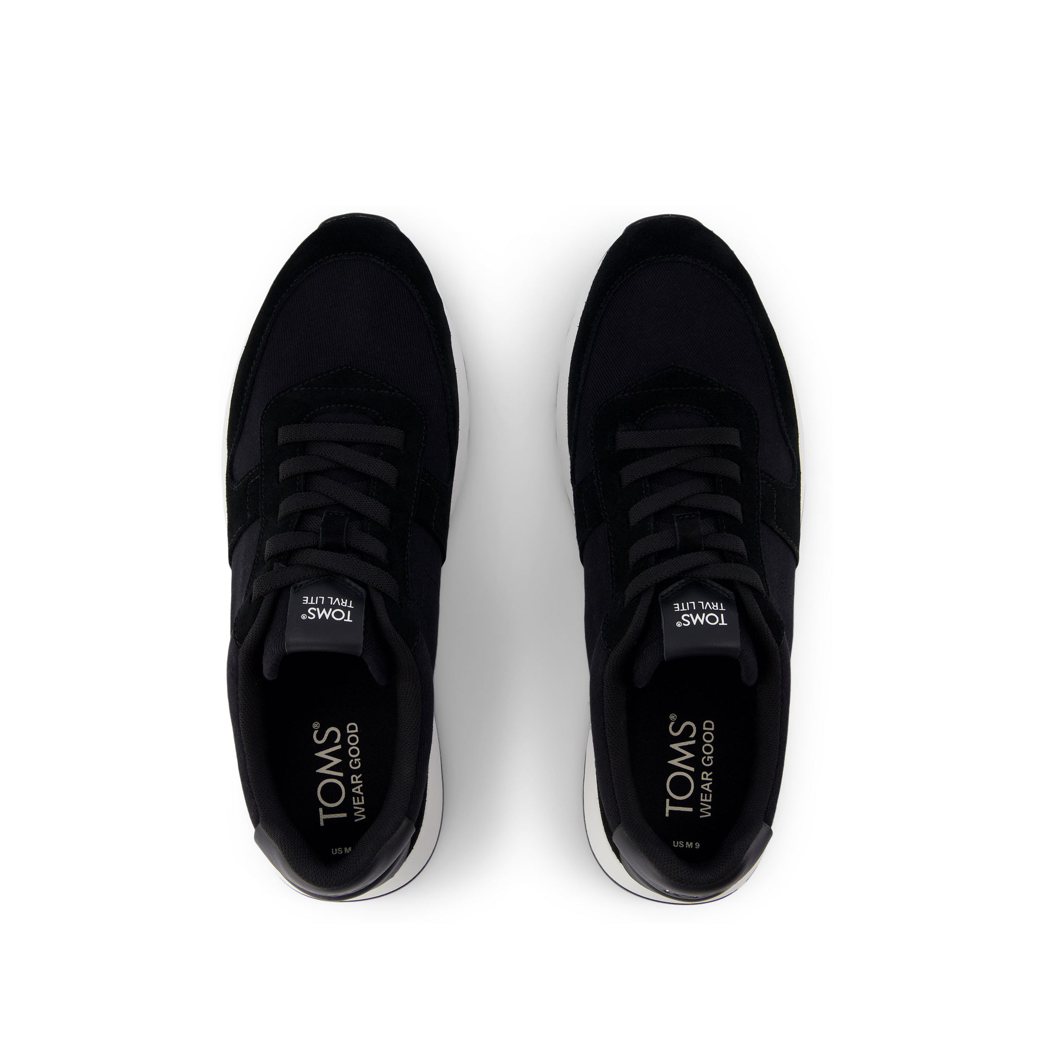 TRVL Lite Retro Runner Black Suede Water Repellent Sneaker