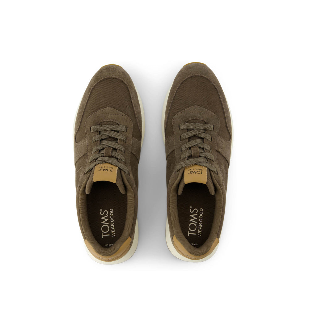 TRVL Lite Retro Runner Olive Water Repellent Sneaker