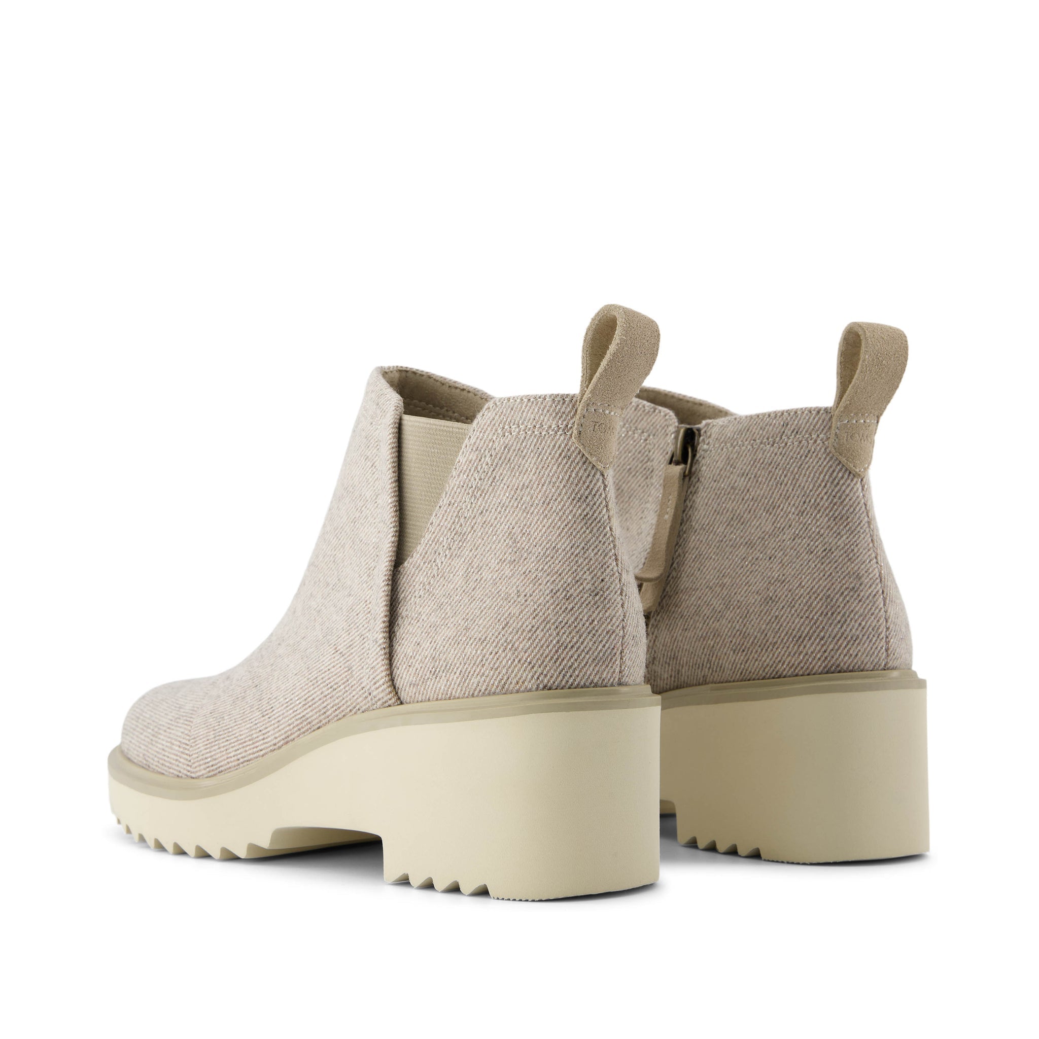 Maude Natural Shimmer Twill Wedge Boot