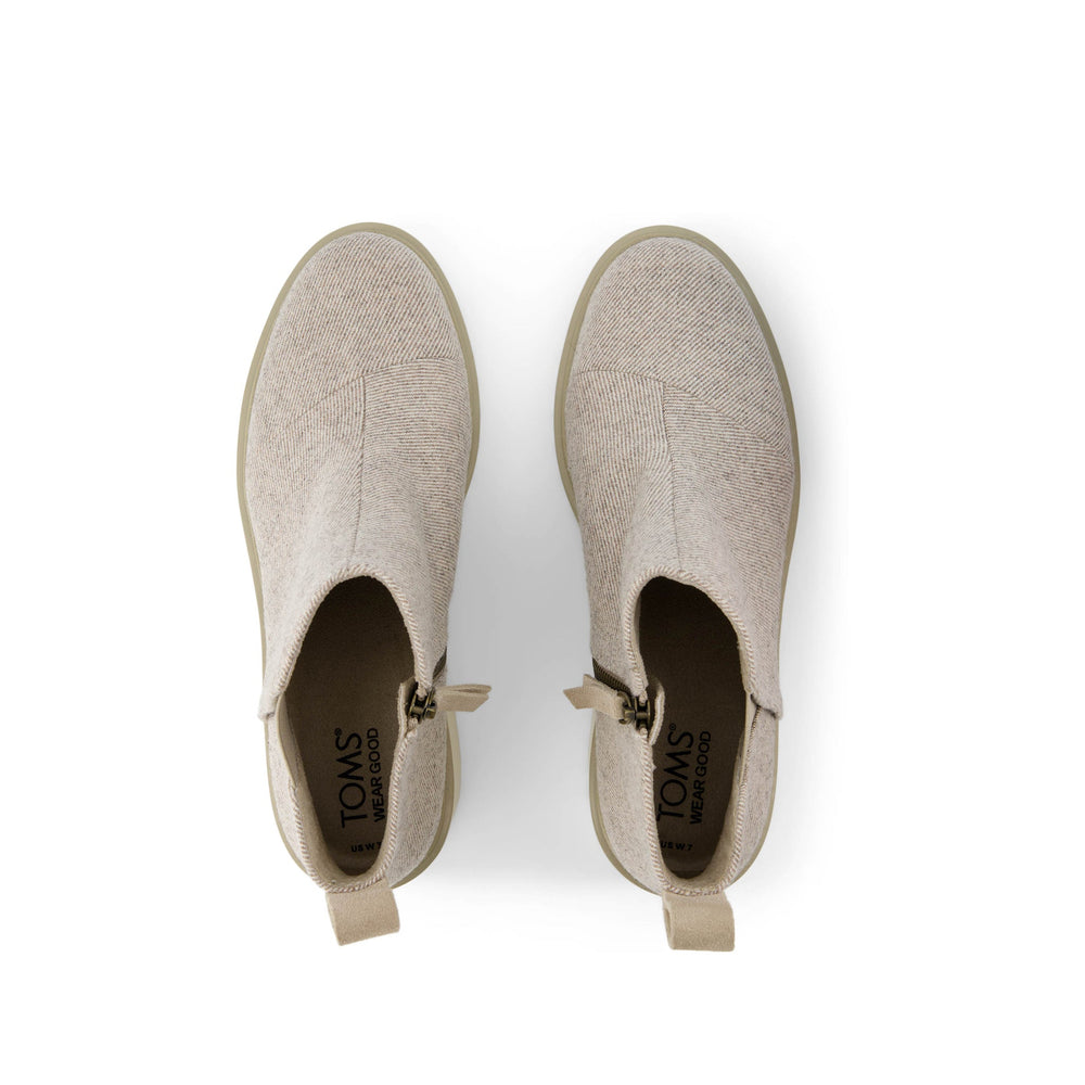 Maude Natural Shimmer Twill Wedge Boot