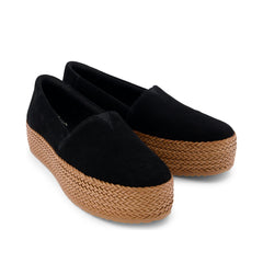 Valencia Black Suede Espadrille Platform Espadrille