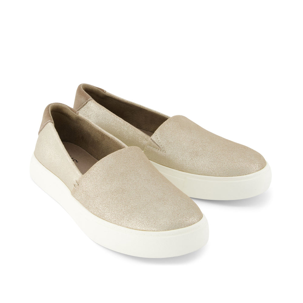 Kameron Champagne Metallic Suede Slip On Sneaker