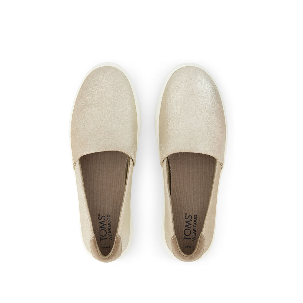 Kameron Champagne Metallic Suede Slip On Sneaker