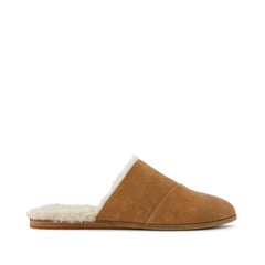 Jade Brown Faux Fur Suede Flat