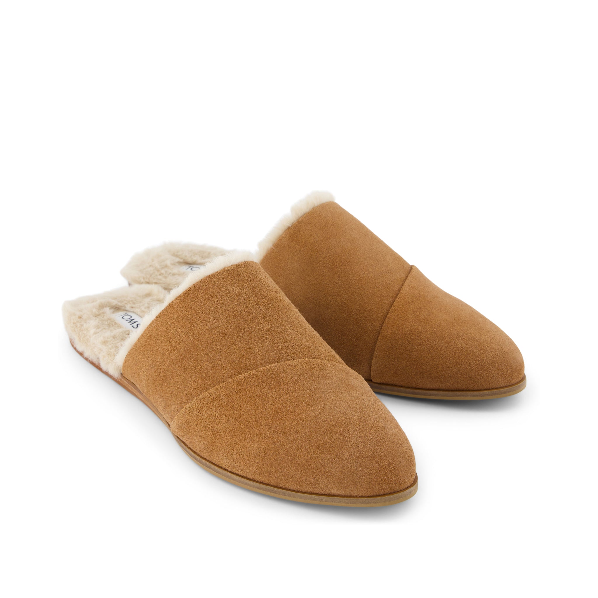 Jade Brown Faux Fur Suede Flat
