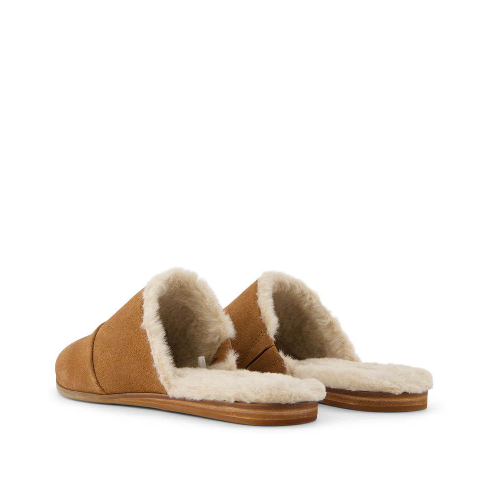 Jade Brown Faux Fur Suede Flat