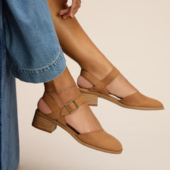 Jaclyn Brown Leather Heel