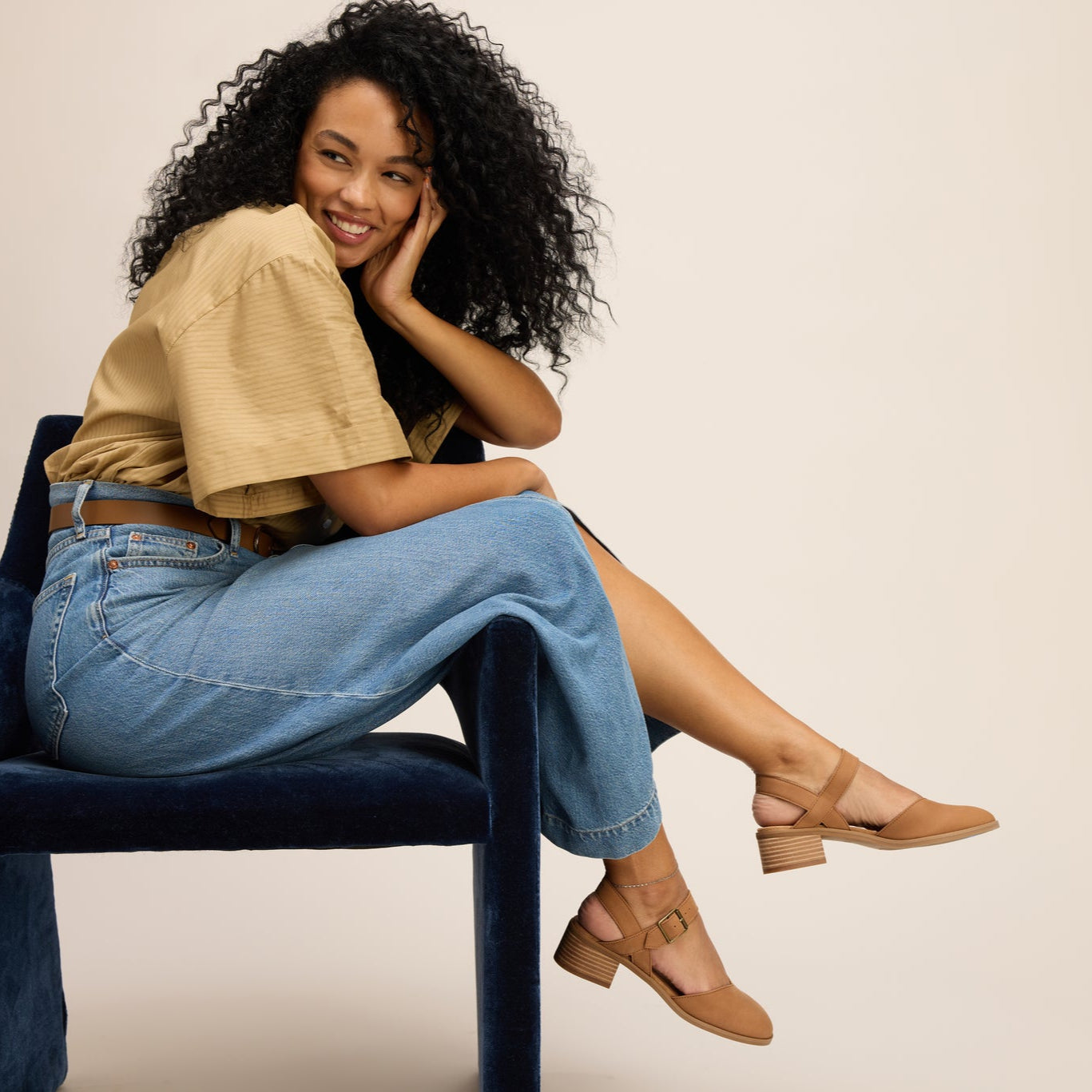 Jaclyn Brown Leather Heel