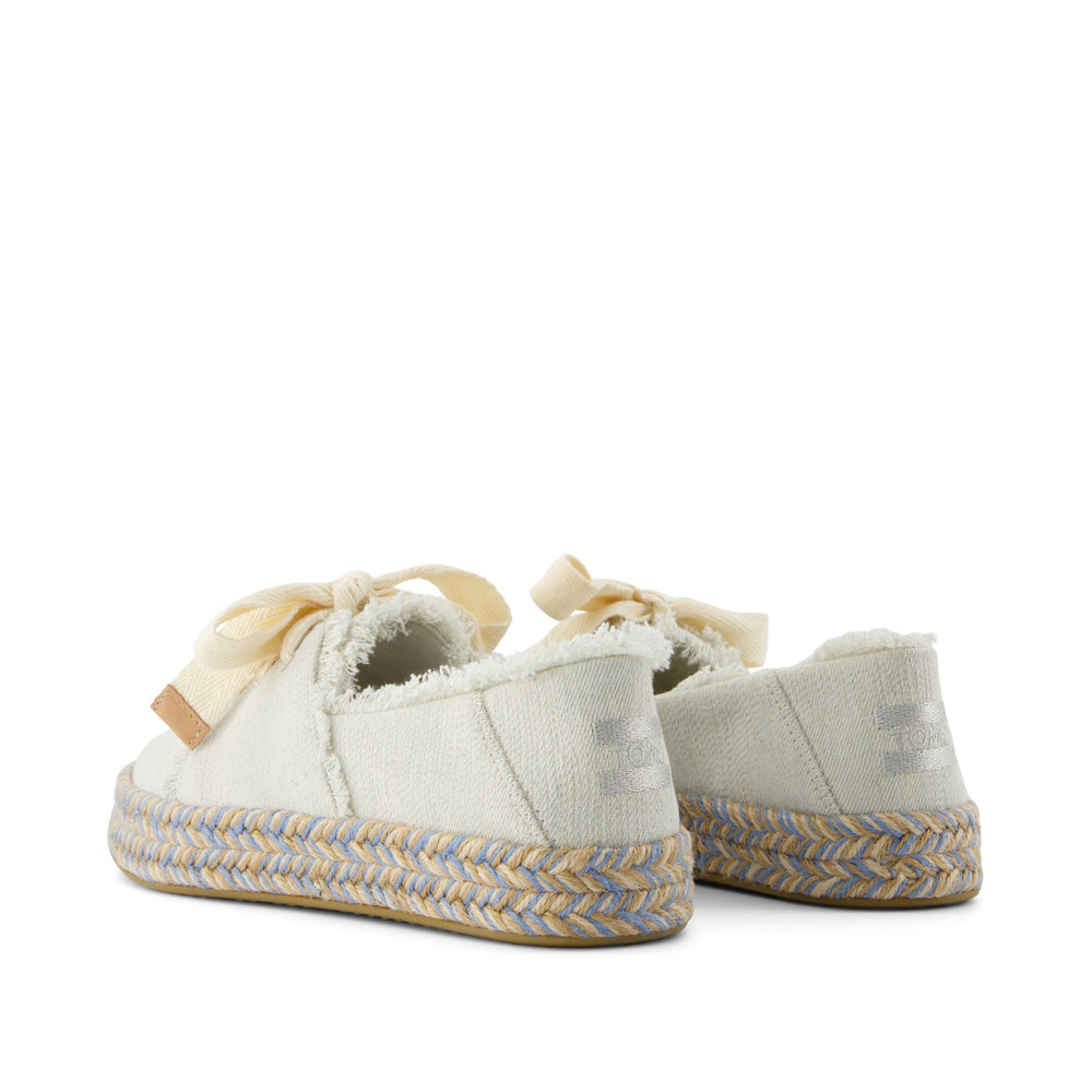Carolina Lace-Up Espadrille White Onyx Textured Denim