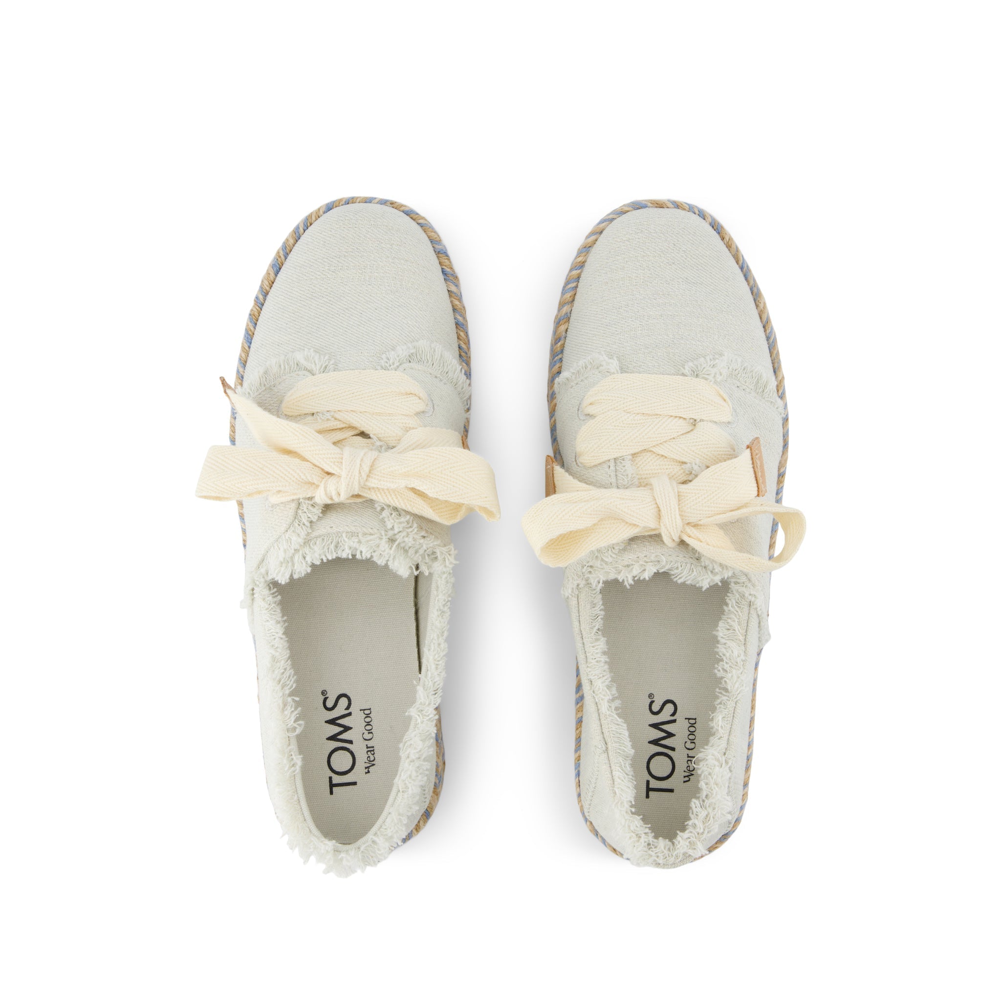 Carolina Lace-Up Espadrille White Onyx Textured Denim
