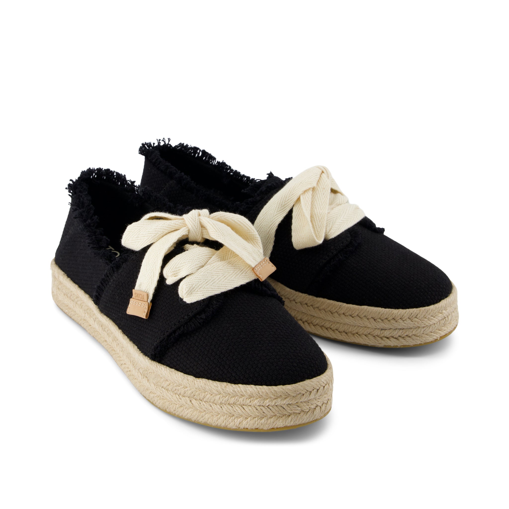 Carolina Lace-Up Espadrille Black Beachside Woven