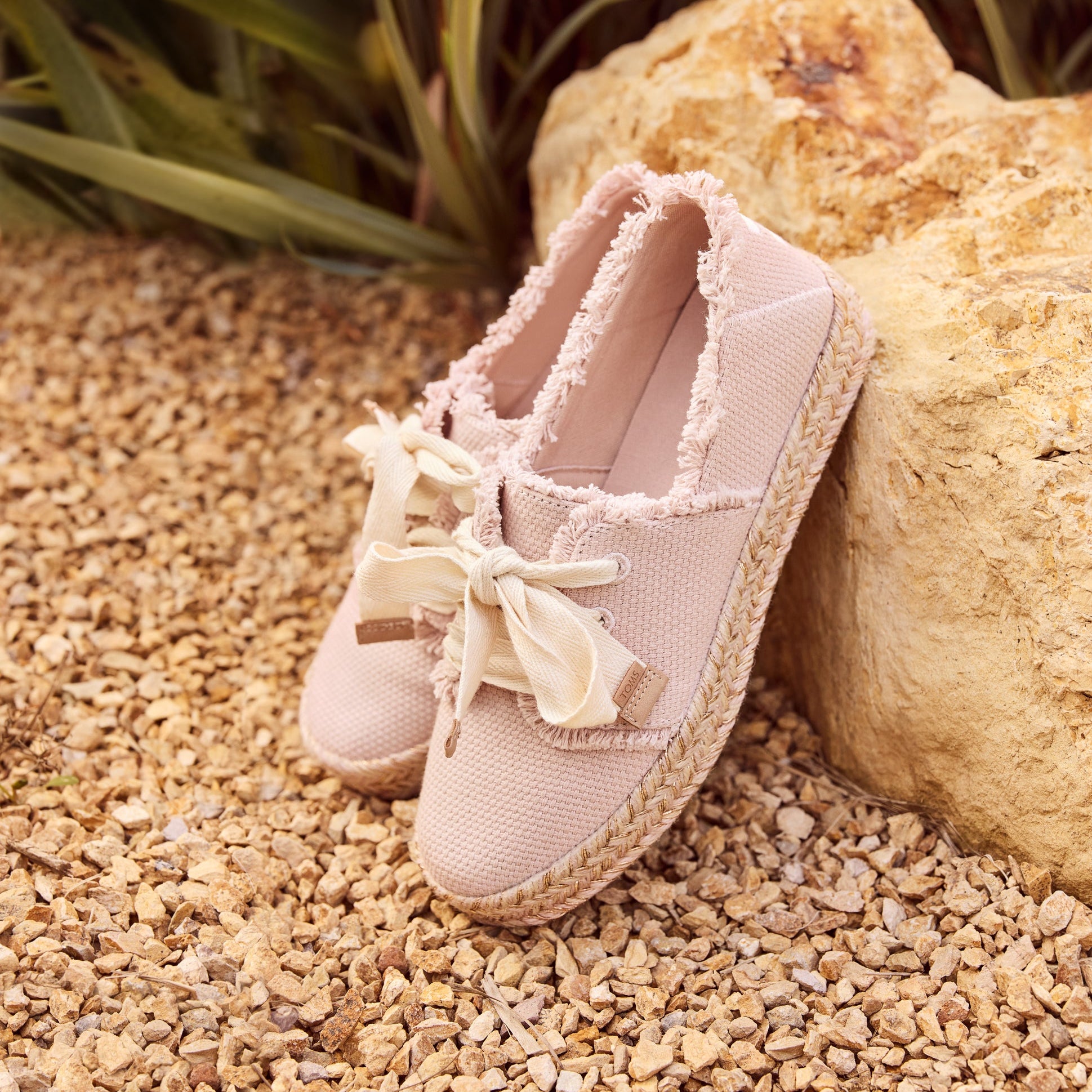 Carolina Lace-Up Espadrille Pale Rose Beachside Woven