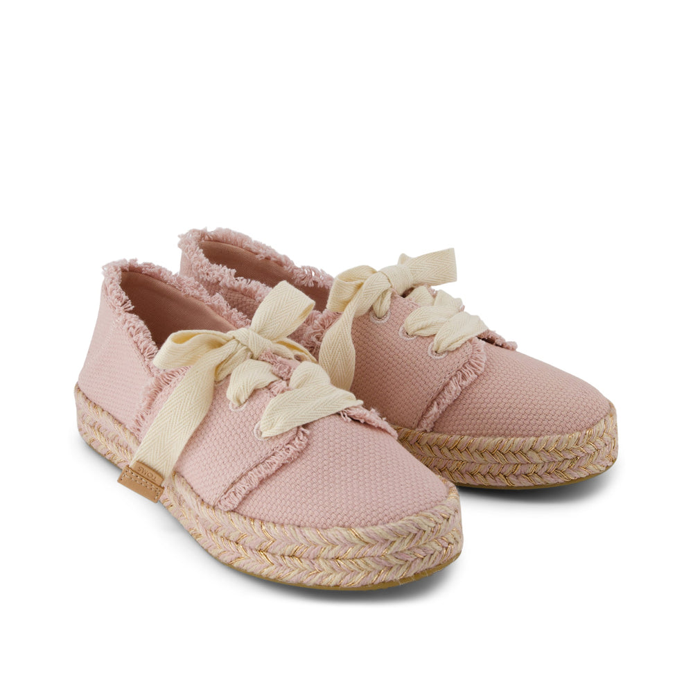 Carolina Lace-Up Espadrille Pale Rose Beachside Woven