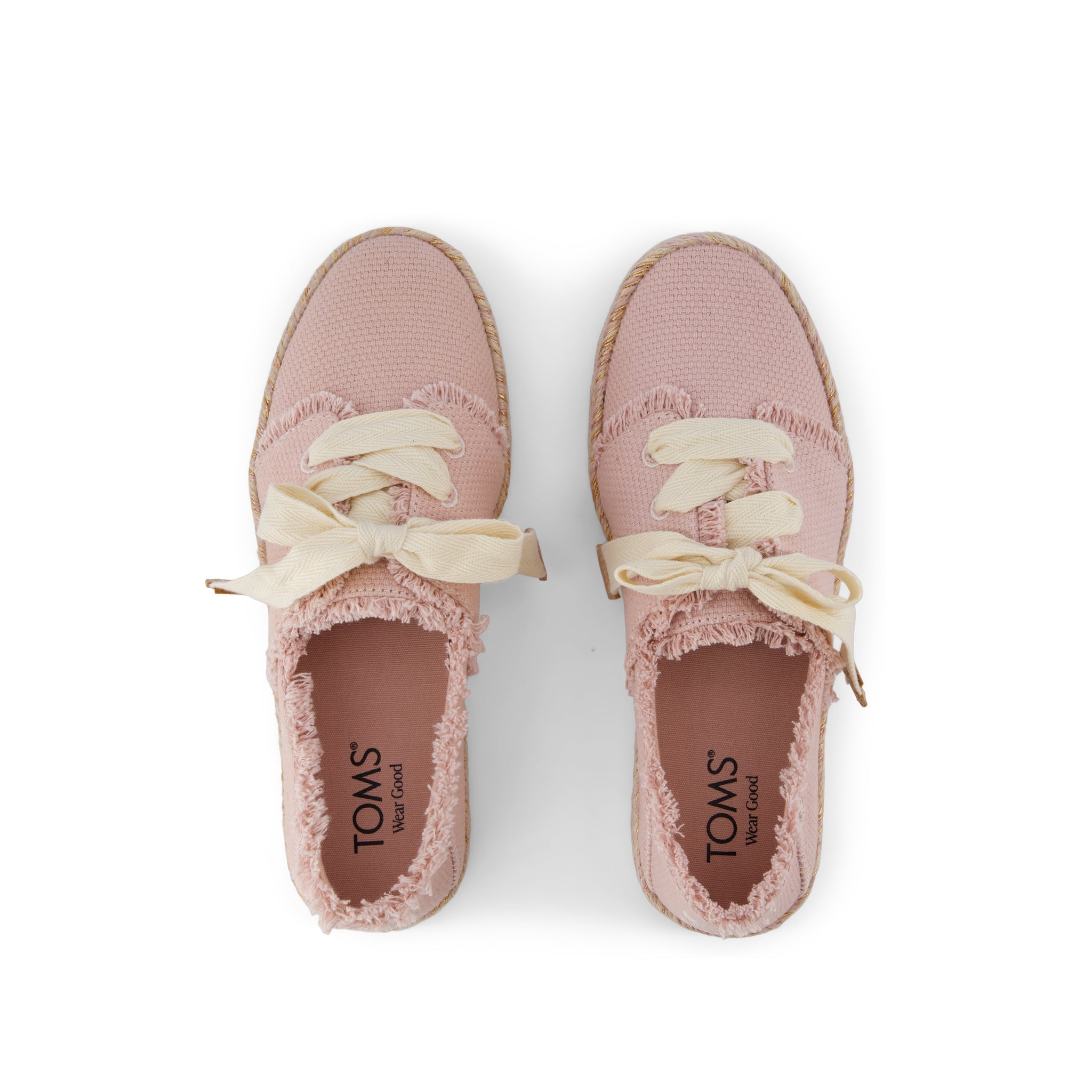 Carolina Lace-Up Espadrille Pale Rose Beachside Woven