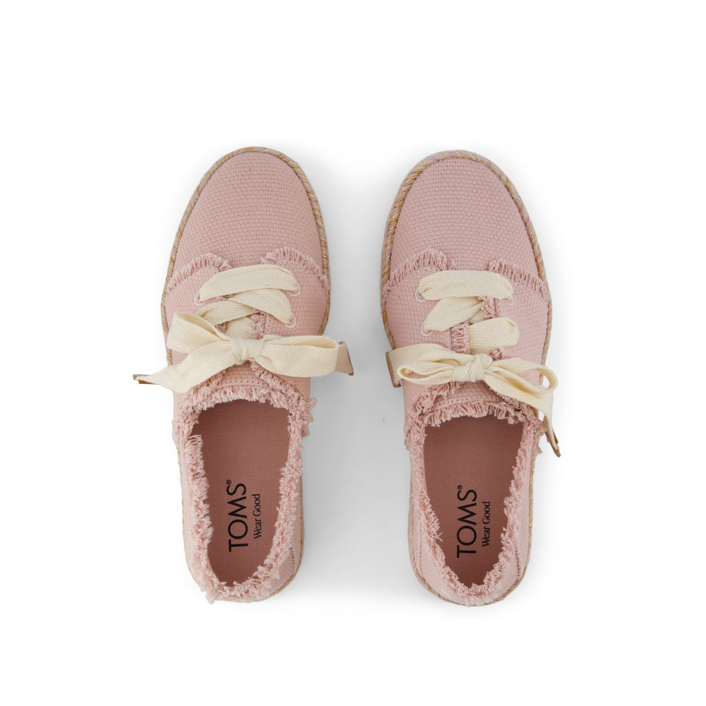 Carolina Lace-Up Espadrille Pale Rose Beachside Woven