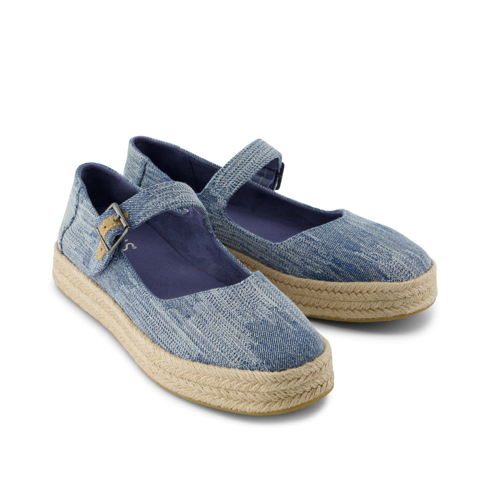 Carolina Mary Jane Espadrille Dark Sky Textured Denim
