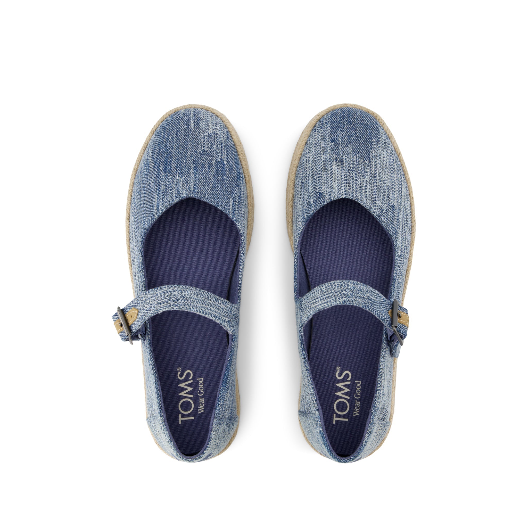 Carolina Mary Jane Espadrille Dark Sky Textured Denim