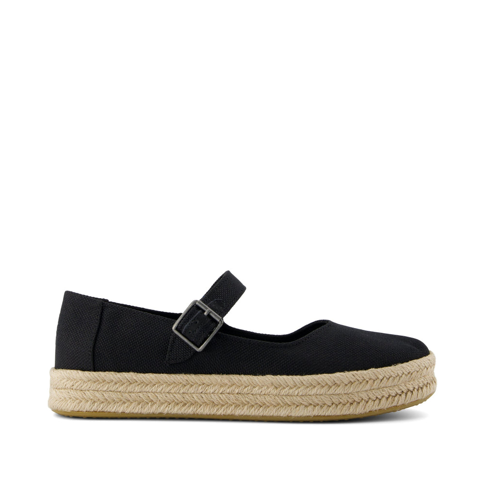 Carolina Mary Jane Espadrille Black Heavy Canvas