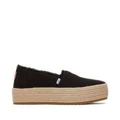 Valencia Black Canvas Platform Espadrille