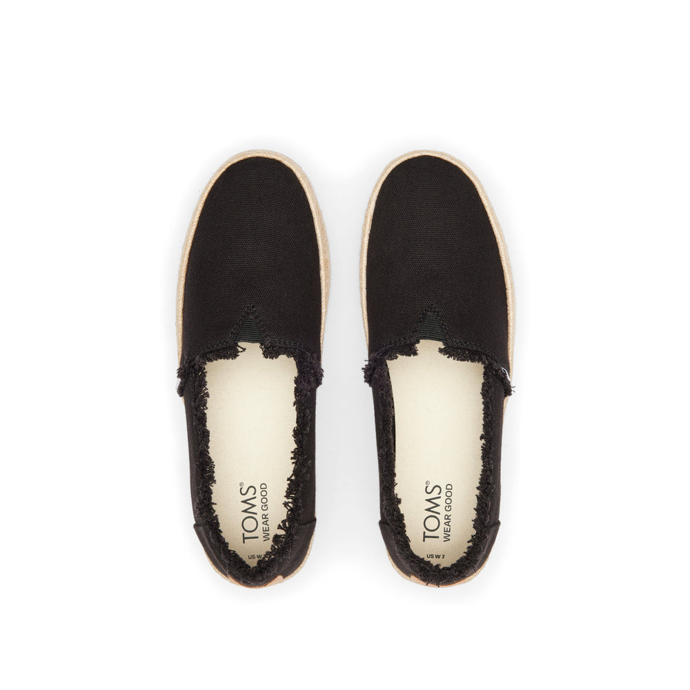 Valencia Black Canvas Platform Espadrille