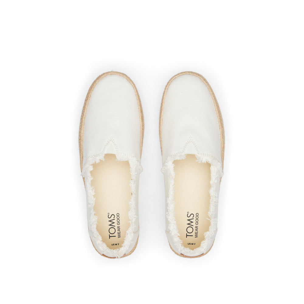 Valencia White Canvas Platform Espadrille