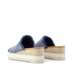 Diana Mule Wedge Sandal Dark Sky Textured Denim