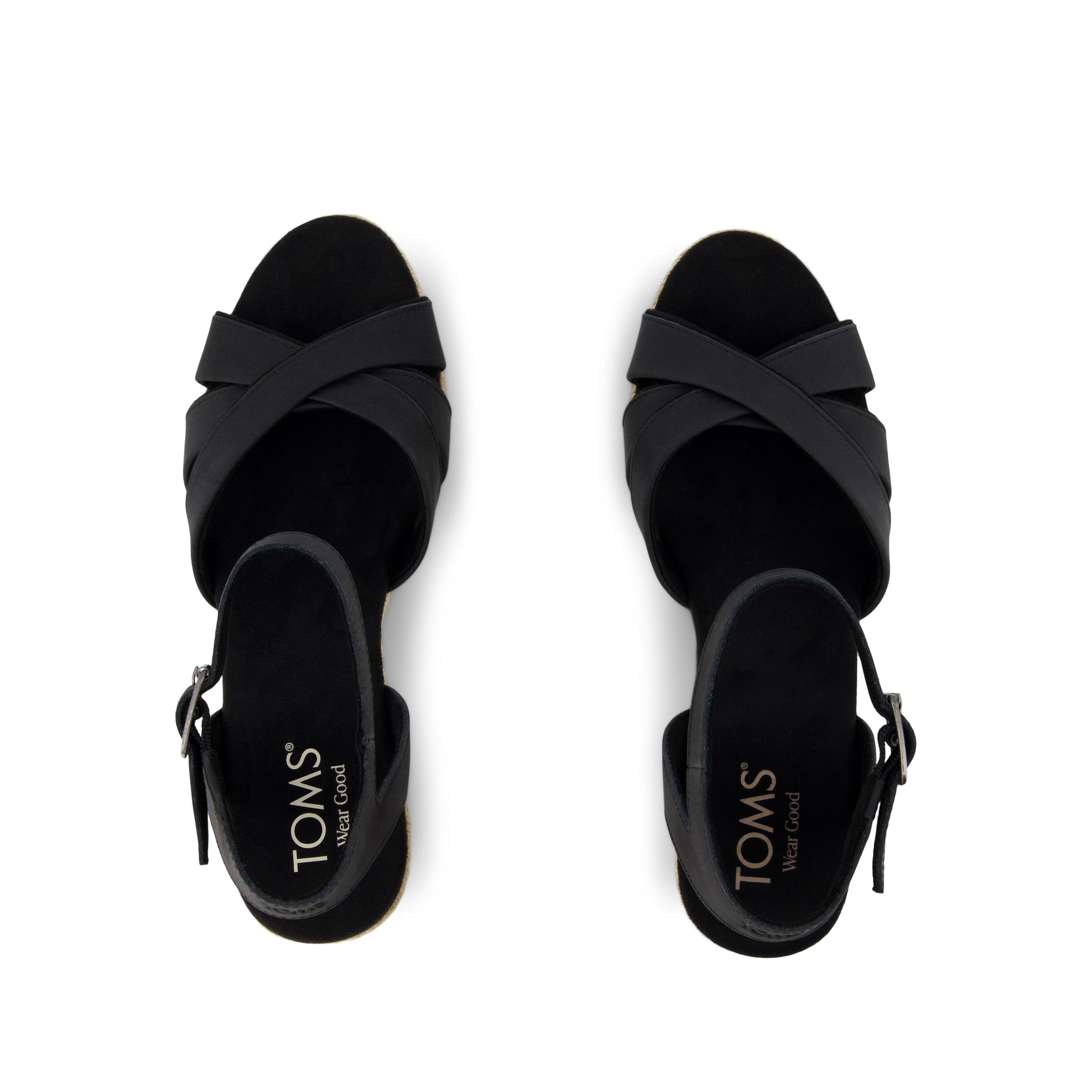 Majorca Rope Strappy Platform Sandal Black Leather