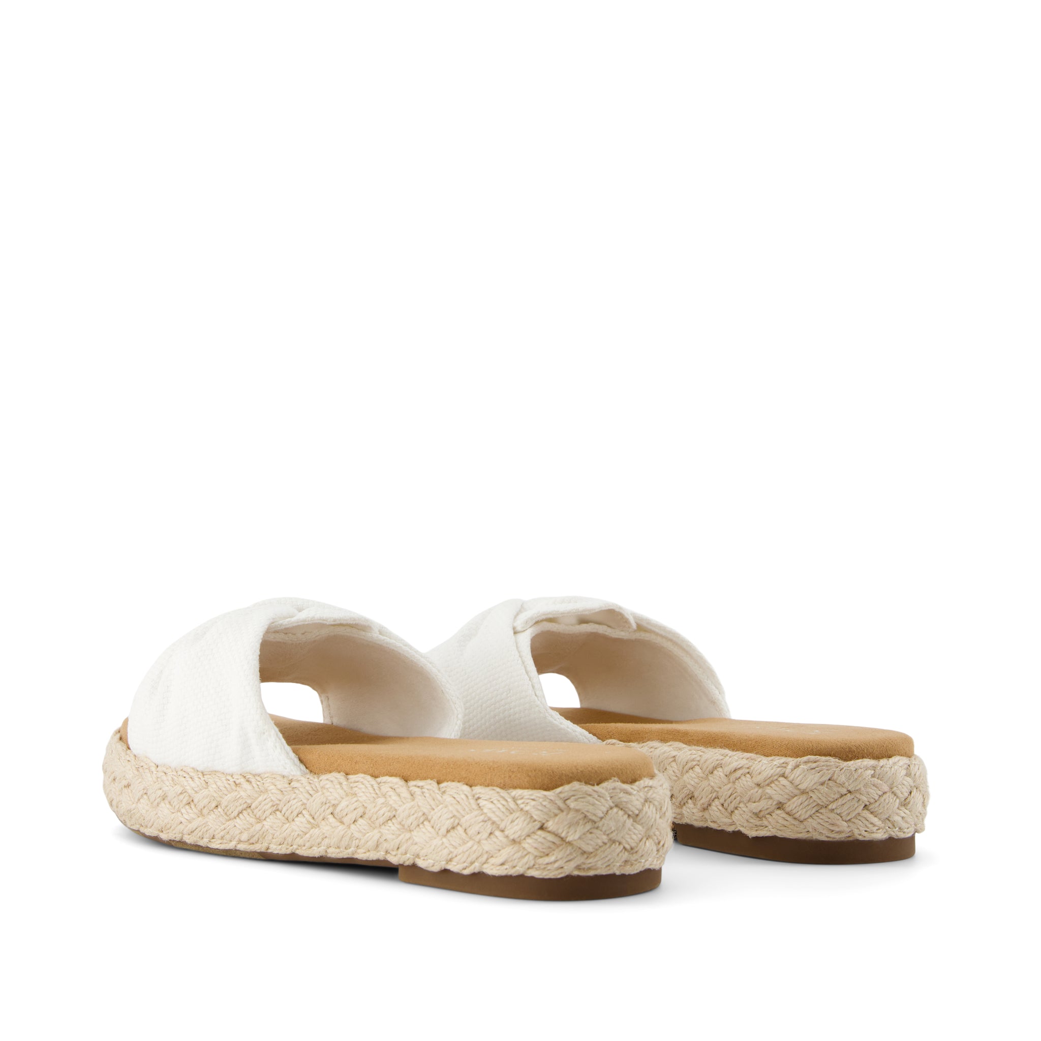 Abby Slide Flatform Espadrille Sandal White Beachside Woven