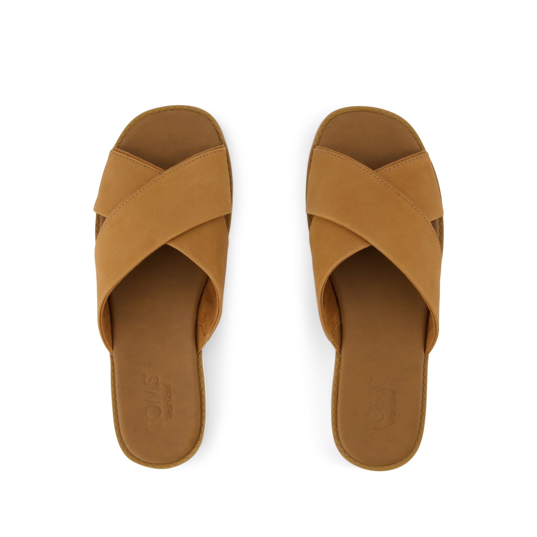 Mae Crossover Slide Sandal Brown Sugar Leather
