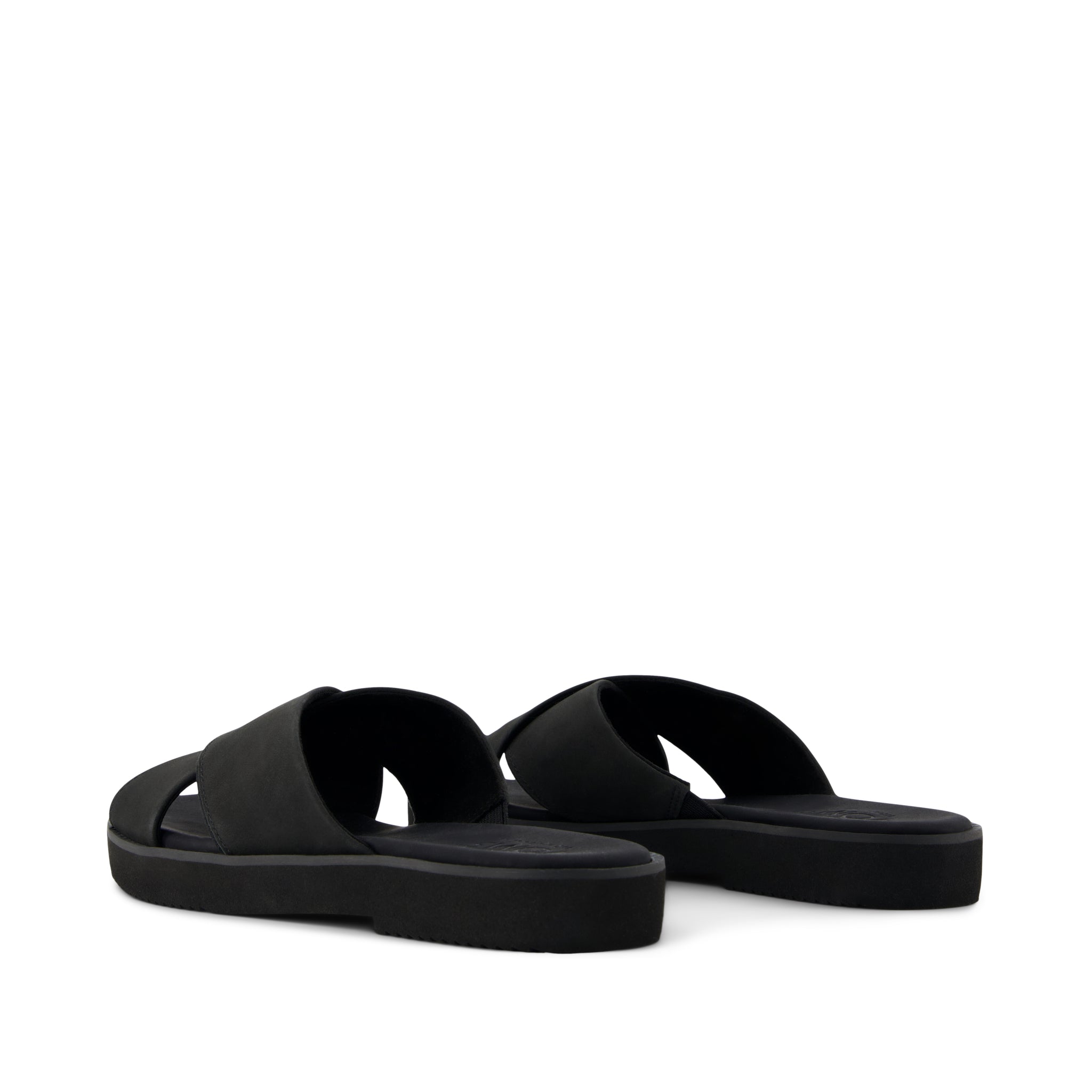 Mae Crossover Slide Sandal Black Leather