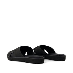 Mae Crossover Slide Sandal Black Leather