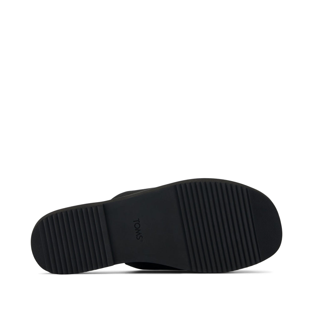 Mae Crossover Slide Sandal Black Leather